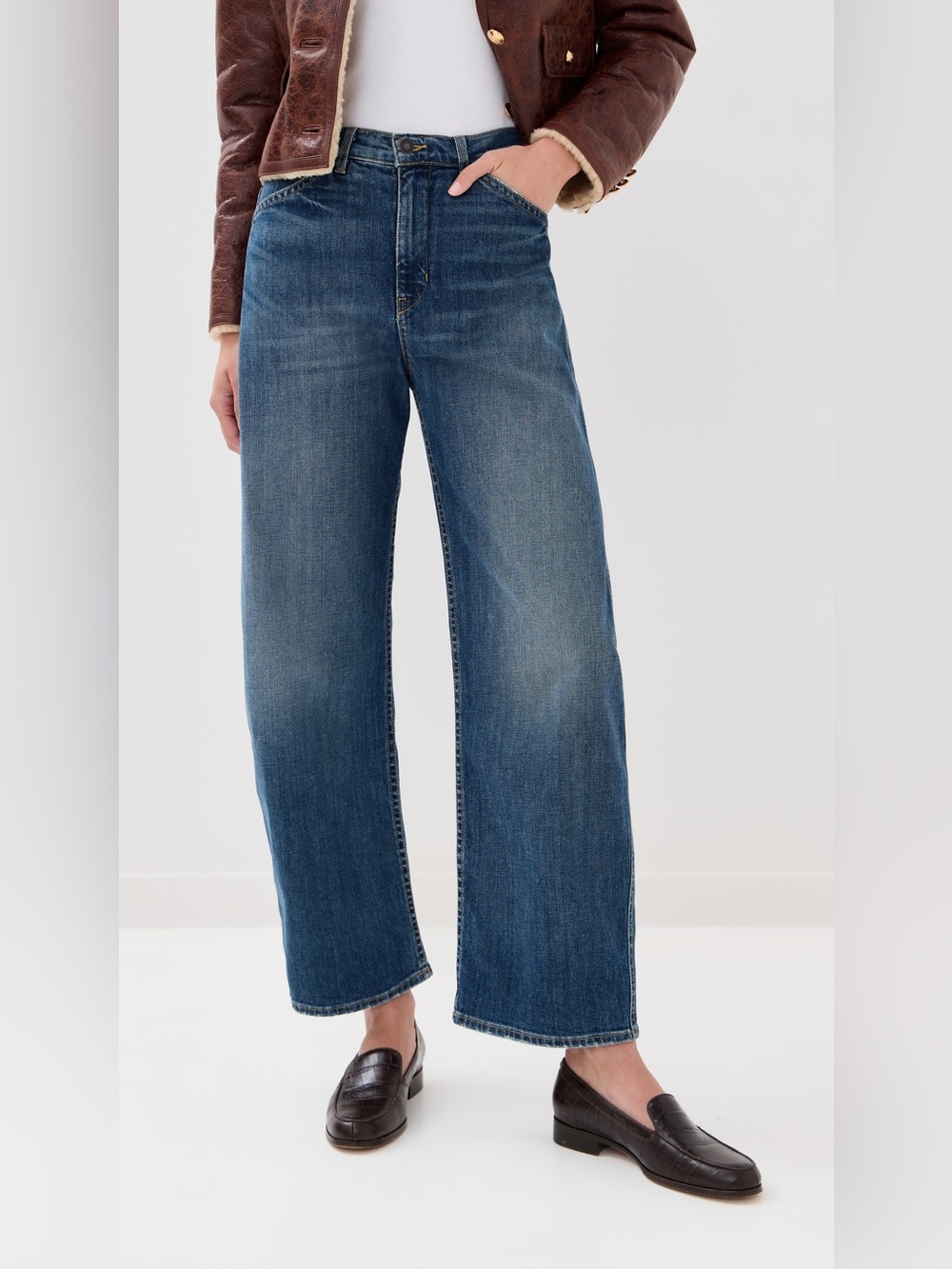 NILI LOTAN Tribeca Barrel Leg Relaxed Fit Jeans Women’s Size 29 In Blue
